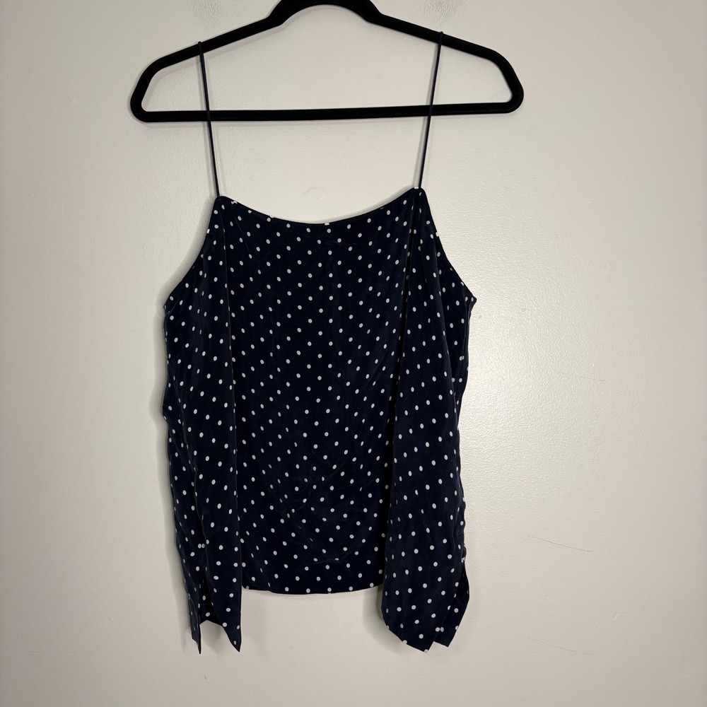 Everlane Navy Polka Dot Cami Top Size 12 - Picture 2 of 6